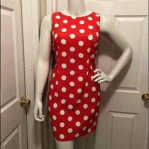 Orange dress with polka dots